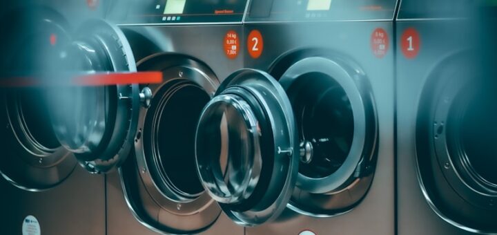 gray front load washing machines